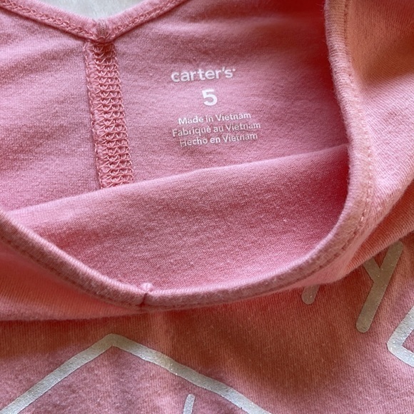 Cute Kind and Wonderful! Pink Carter’s tee size 5 - Picture 3 of 5